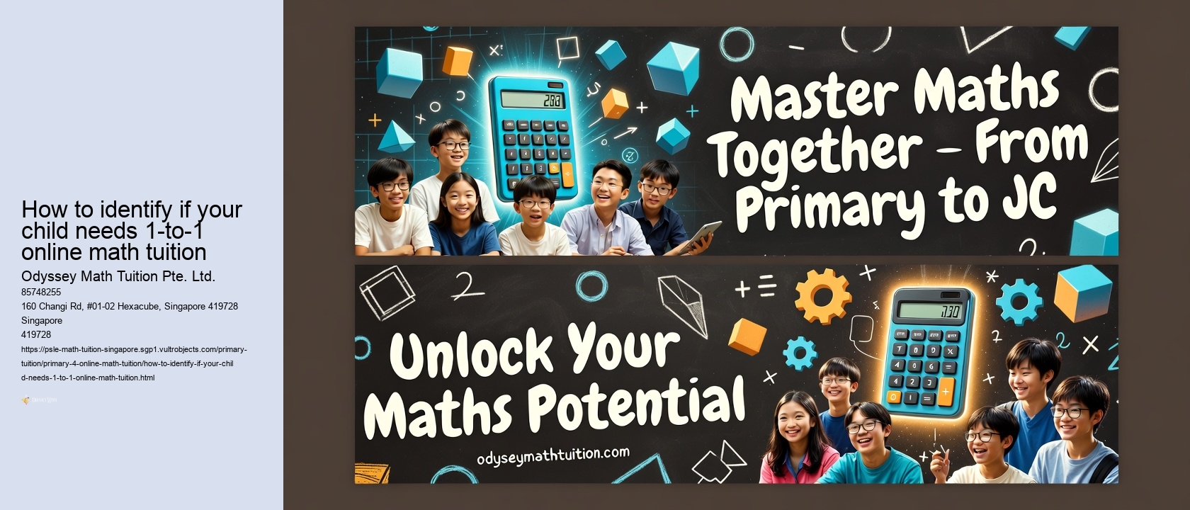 How to identify if your child needs 1-to-1 online math tuition