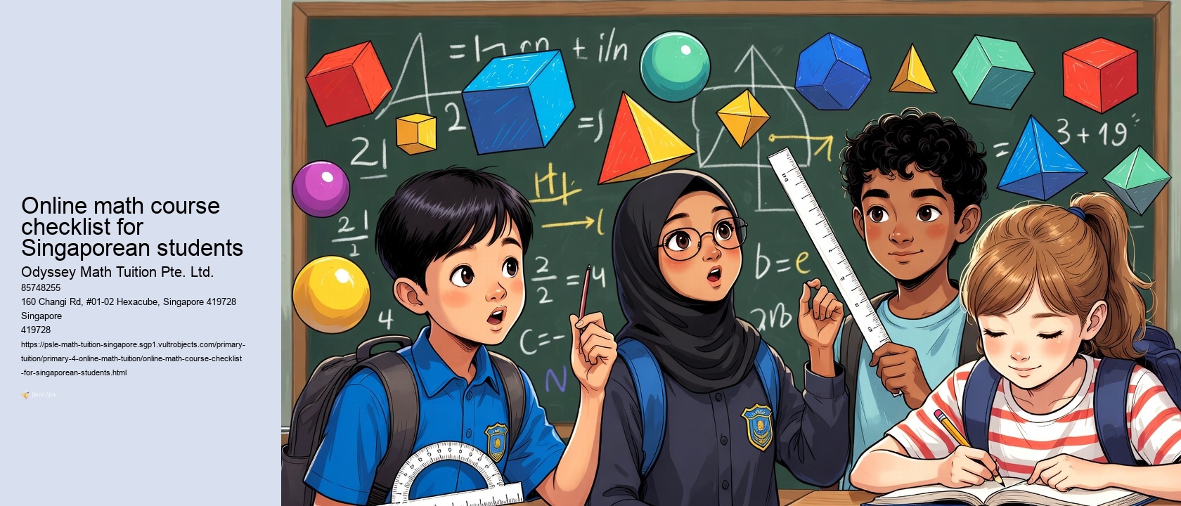 Online math course checklist for Singaporean students